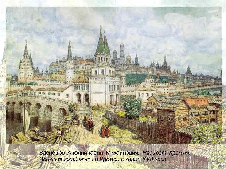 Васнецов Аполлинарий Михайлович. Расцвет Кремля. Всехсвятский мост и Кремль в конце XVII века 