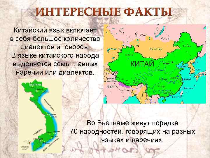 Китайский язык включает в себя большое количество диалектов и говоров. В языке китайского народа