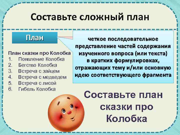 Как составить сложный план