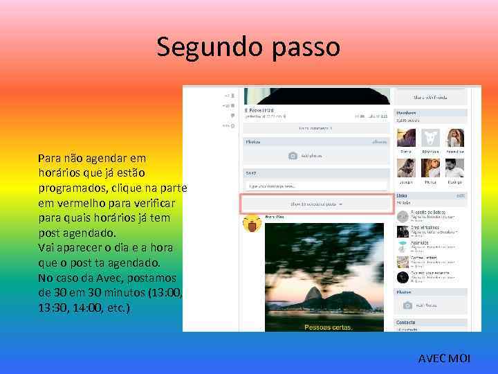 Segundo passo Para não agendar em horários que já estão programados, clique na parte