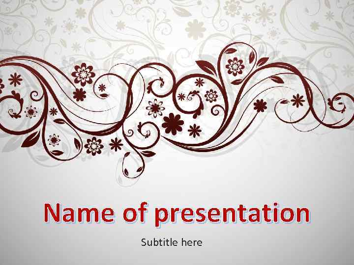 Name of presentation Subtitle here 