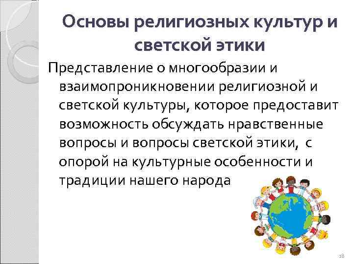 Основы религиозных культур и светской этики Представление о многообразии и взаимопроникновении религиозной и светской