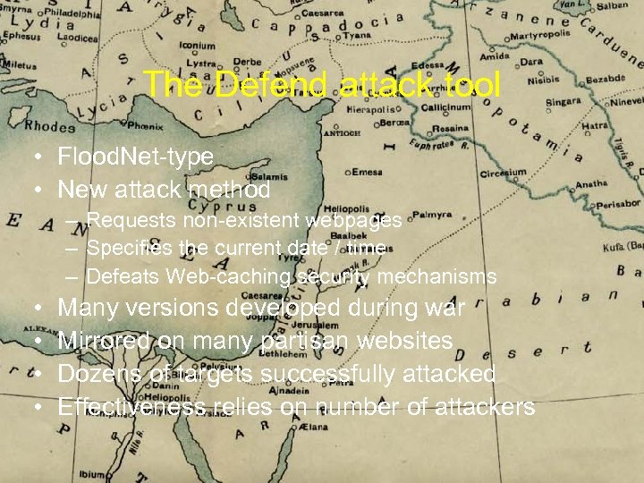 The Defend attack tool • Flood. Net-type • New attack method – Requests non-existent
