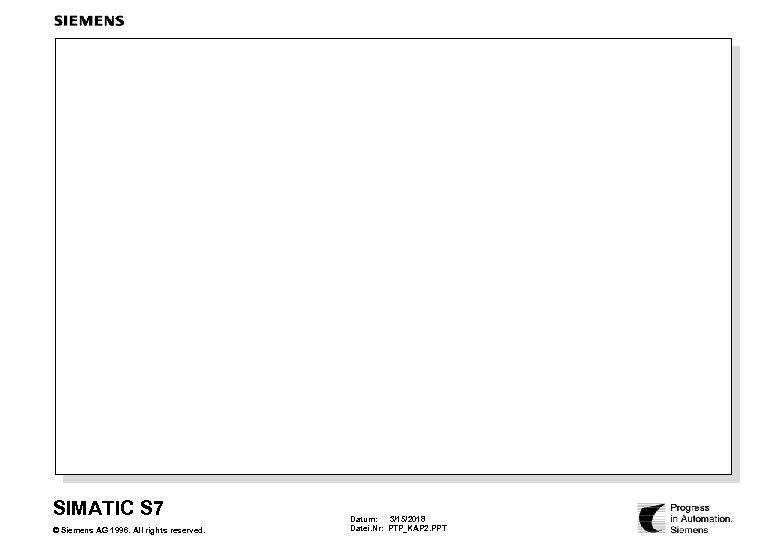 SIMATIC S 7 © Siemens AG 1996. All rights reserved. Datum: 3/15/2018 Datei. Nr: