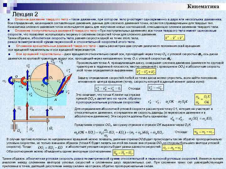 Основные понятия кинематики