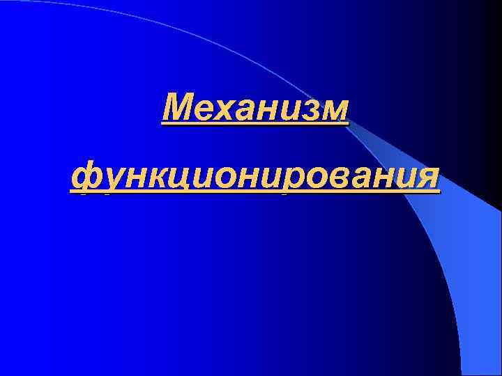 Механизм функционирования 