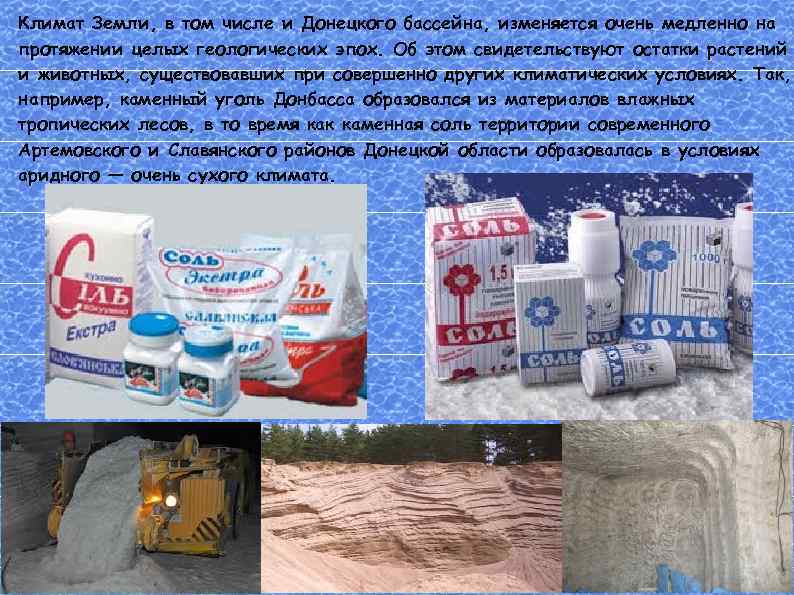 Климат Земли, в том числе и Донецкого бассейна, изменяется очень медленно на протяжении целых