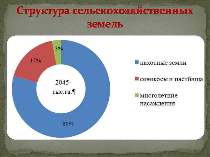 Структура сельскохозяйственных земель 