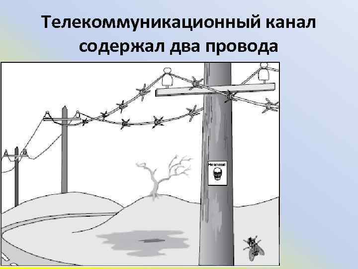 Телекоммуникационный канал содержал два провода 