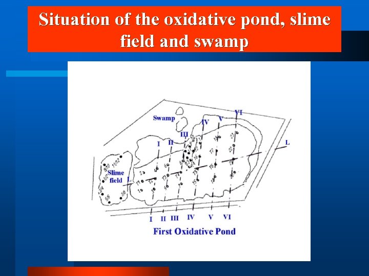 Situation of the oxidative pond, slime field and swamp 