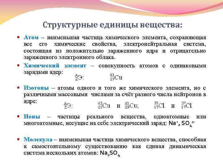 Мельчайшая частица химического вещества