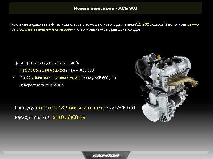Новый двигатель - ACE 900 Усиление лидерства в 4 -тактном классе с помощью нового