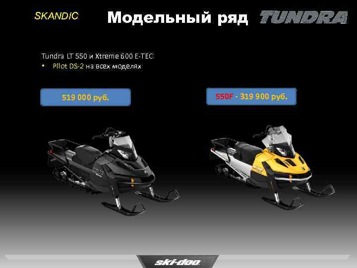 SKANDIC Модельный ряд Tundra LT 550 и Xtreme 600 E-TEC • Pilot DS-2 на
