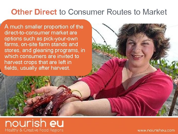 Other Direct to Consumer Routes to Market A much smaller proportion of the direct-to-consumer