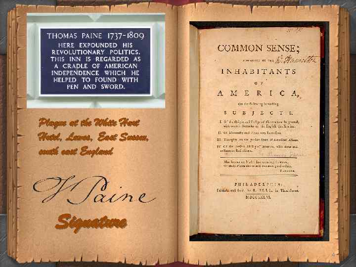 Plaque at the White Hart Hotel, Lewes, East Sussex, south east England Signature 4