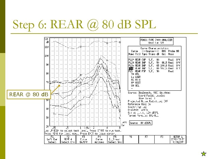 Step 6: REAR @ 80 d. B SPL REAR @ 80 d. B 