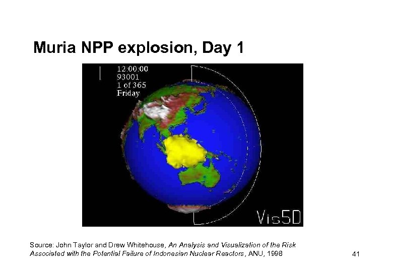 Muria NPP explosion, Day 1 Source: John Taylor and Drew Whitehouse, An Analysis and