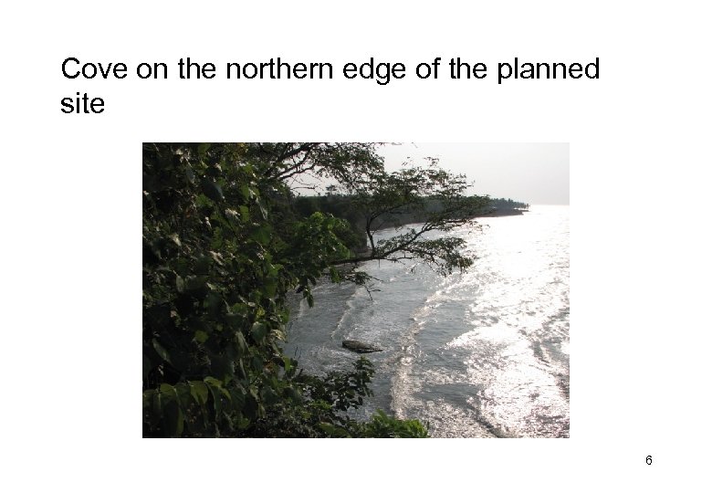 Cove on the northern edge of the planned site 6 