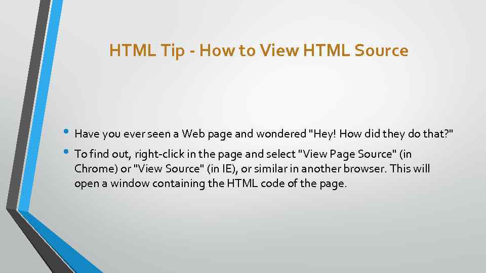 HTML Tip - How to View HTML Source • Have you ever seen a