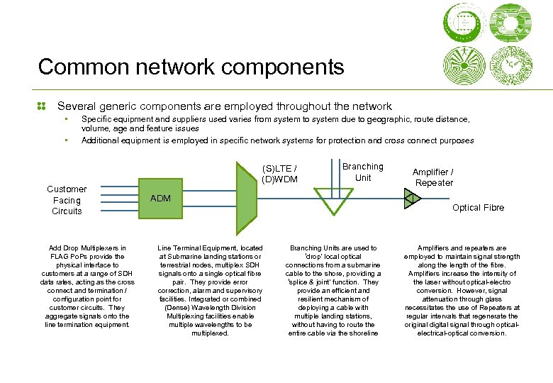 Common network components Several generic components are employed throughout the network • • Specific