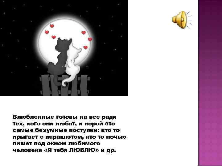 Влюбленные готовы на все ради тех, кого они любят, и порой это самые безумные