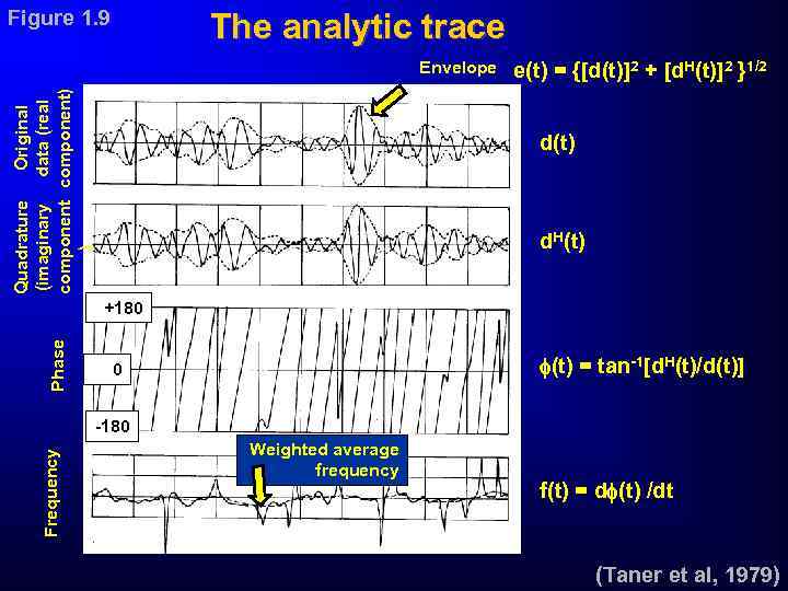 Figure 1. 9 The analytic trace Original Quadrature data (real (imaginary component) ) Envelope