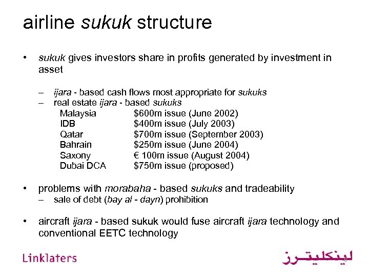 airline sukuk structure • sukuk gives investors share in profits generated by investment in