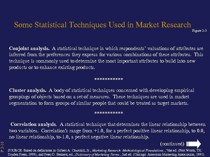 P 2 -10 Some Statistical Techniques Used in Market Research Figure 2 -3 Conjoint