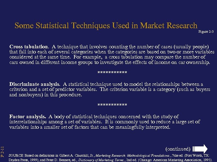 P 2 -11 Some Statistical Techniques Used in Market Research Figure 2 -3 Cross