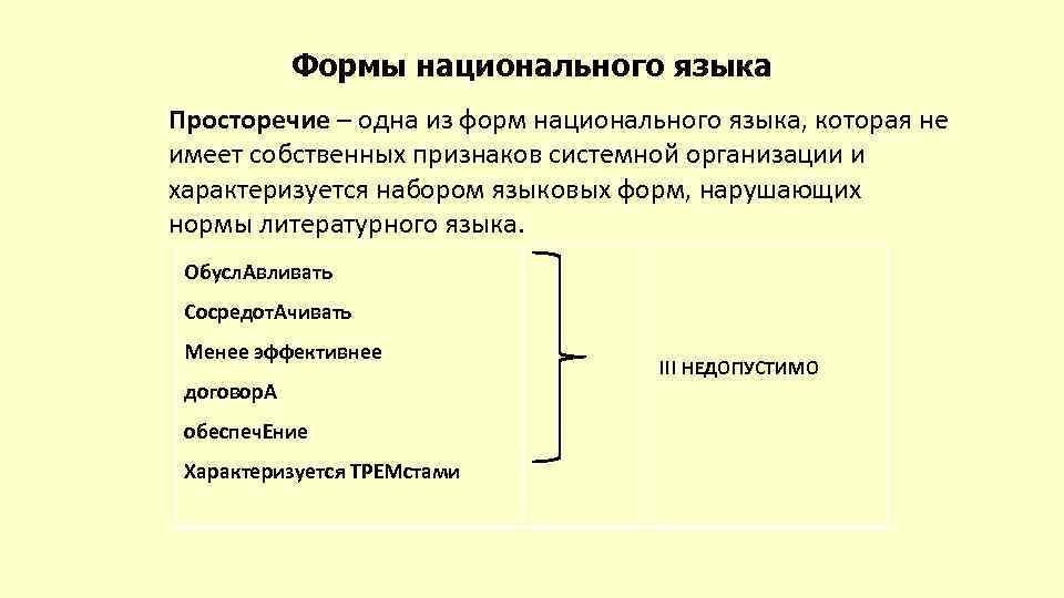 Разновидности национального языка литературный язык