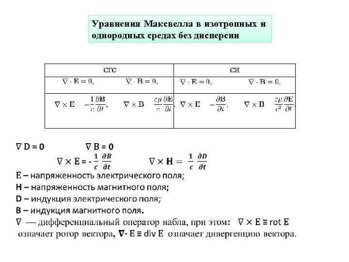 Материальные уравнения