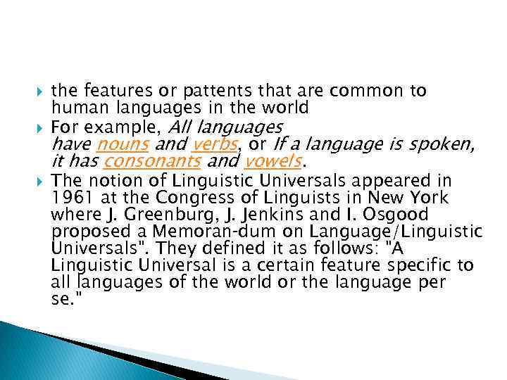 Presentation Course Typology Topic Language universals Student Mukhamedieva