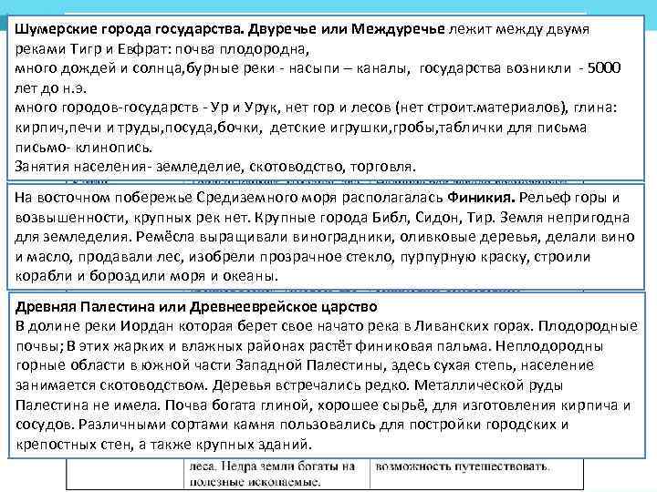 Шумерские города государства. Двуречье или Междуречье лежит между двумя реками Тигр и Евфрат: почва