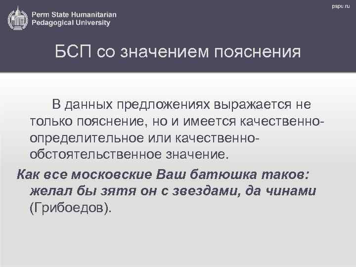 БСП со значением пояснения В данных предложениях выражается не только пояснение, но и имеется