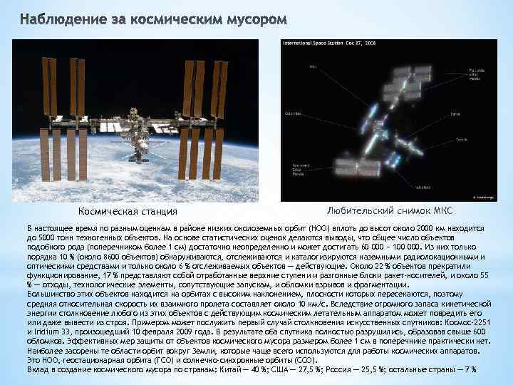 Презентация на тему международная космическая станция