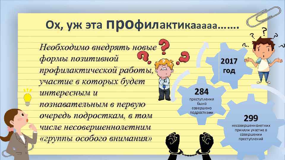 Ох, уж эта профилактикааааа……. Необходимо внедрять новые формы позитивной профилактической работы, участие в которых