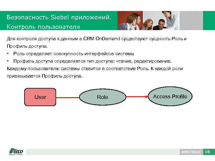 Безопасность Siebel приложений. Контроль пользователя Для контроля доступа к данным в CRM On. Demand