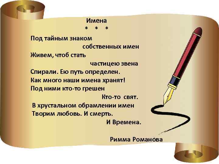 Имена * * * Под тайным знаком собственных имен Живем, чтоб стать частицею звена