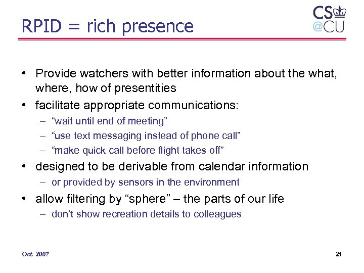 RPID = rich presence • Provide watchers with better information about the what, where,