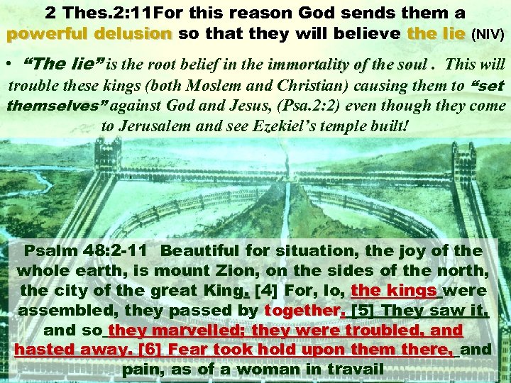 2 Thes. 2: 11 For this reason God sends them a powerful delusion so