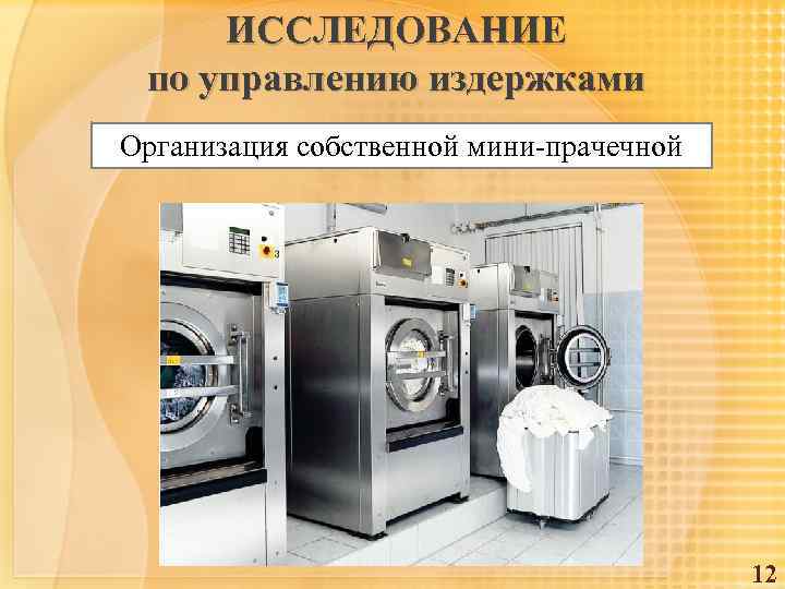 ИССЛЕДОВАНИЕ по управлению издержками Организация собственной мини-прачечной 12 