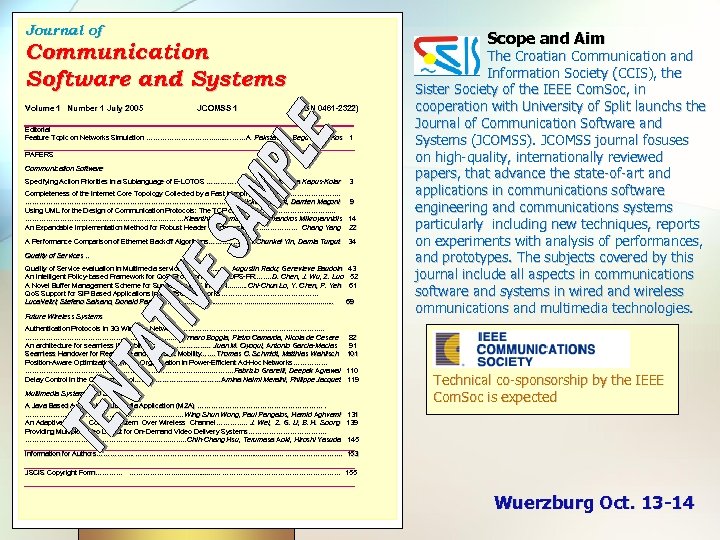 Journal of Scope and Aim Communication Software and Systems Volume 1 Number 1 July