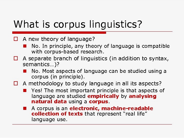 Corpus Linguistics Lecture 1 Albert Gatt Contact