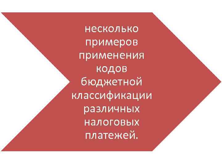 несколько примеров применения кодов бюджетной классификации различных налоговых платежей. 