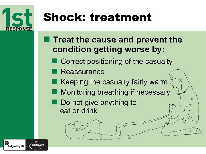 Shock: treatment n Treat the cause and prevent the condition getting worse by: n