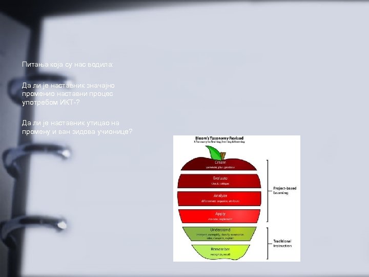 Питања која су нас водила: Да ли је наставник значајно променио наставни процес употребом