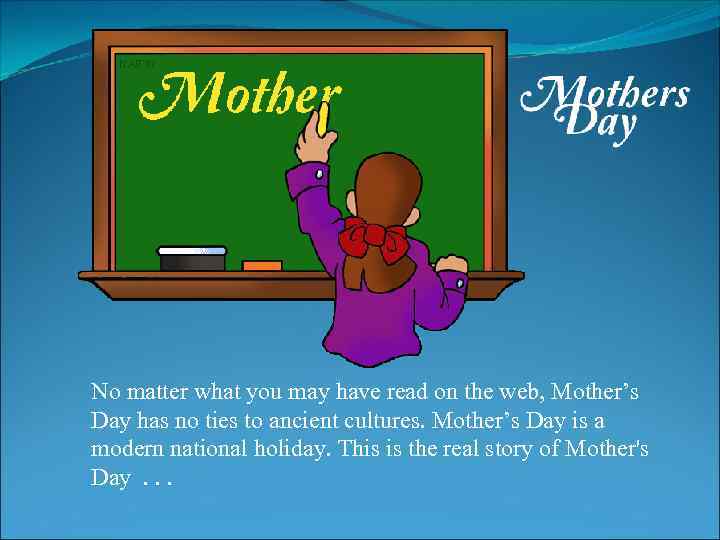 No matter what you may have read on the web, Mother’s Day has no