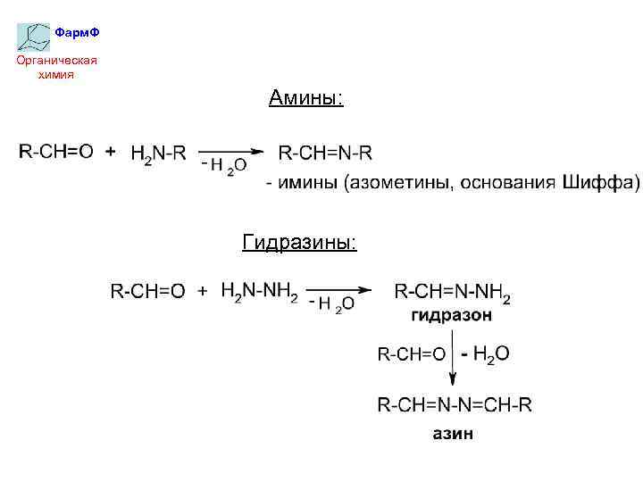 Фарм. Ф Органическая химия Амины: Гидразины: 