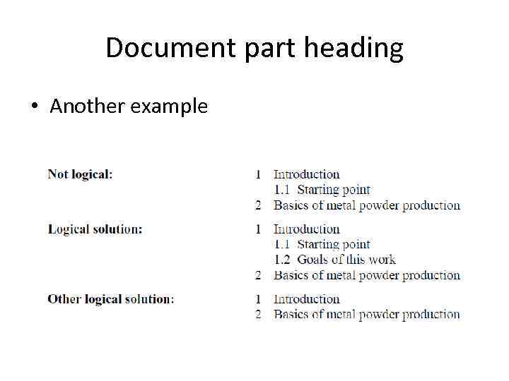 Document part heading • Another example 