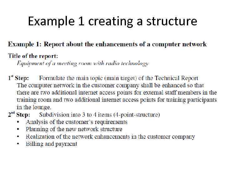 Example 1 creating a structure 